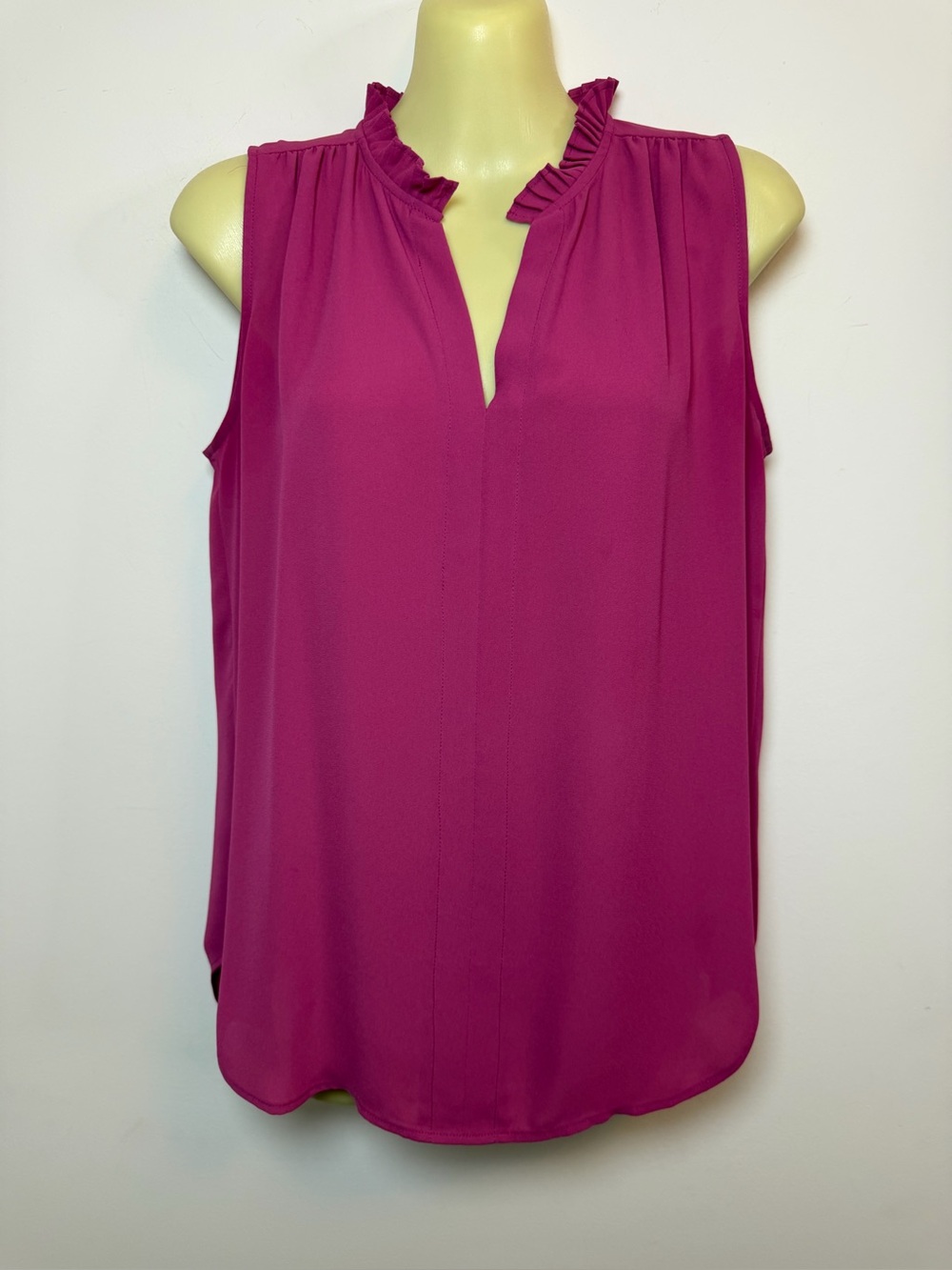 Ann Taylor Raspberry Pink Sleeveless Blouse